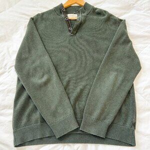 Frederick Anderson Copenhagen Green Cotton Quarter Snap Sweater Men’s Size XL